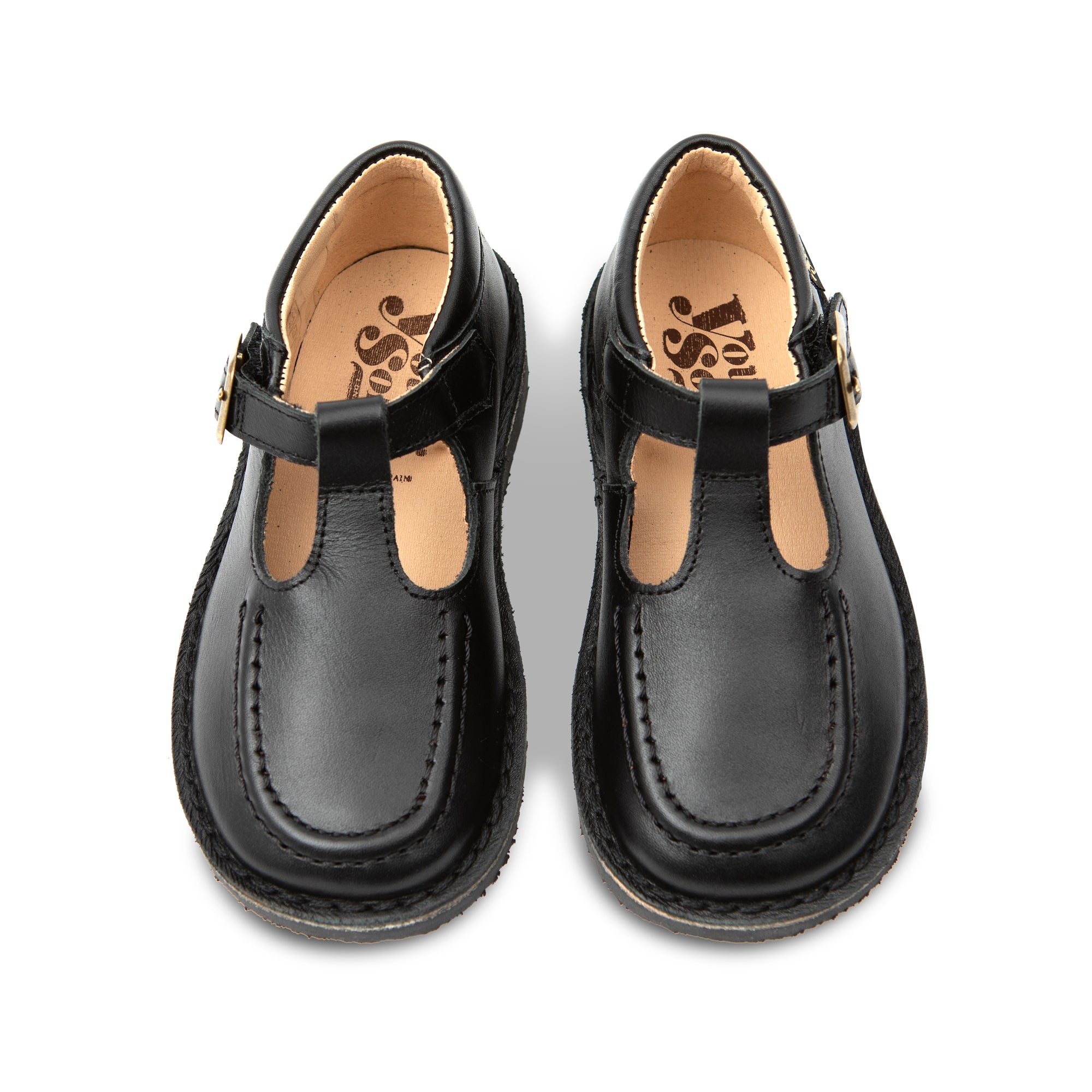 Parker T-Bar Kids Shoe Black Leather