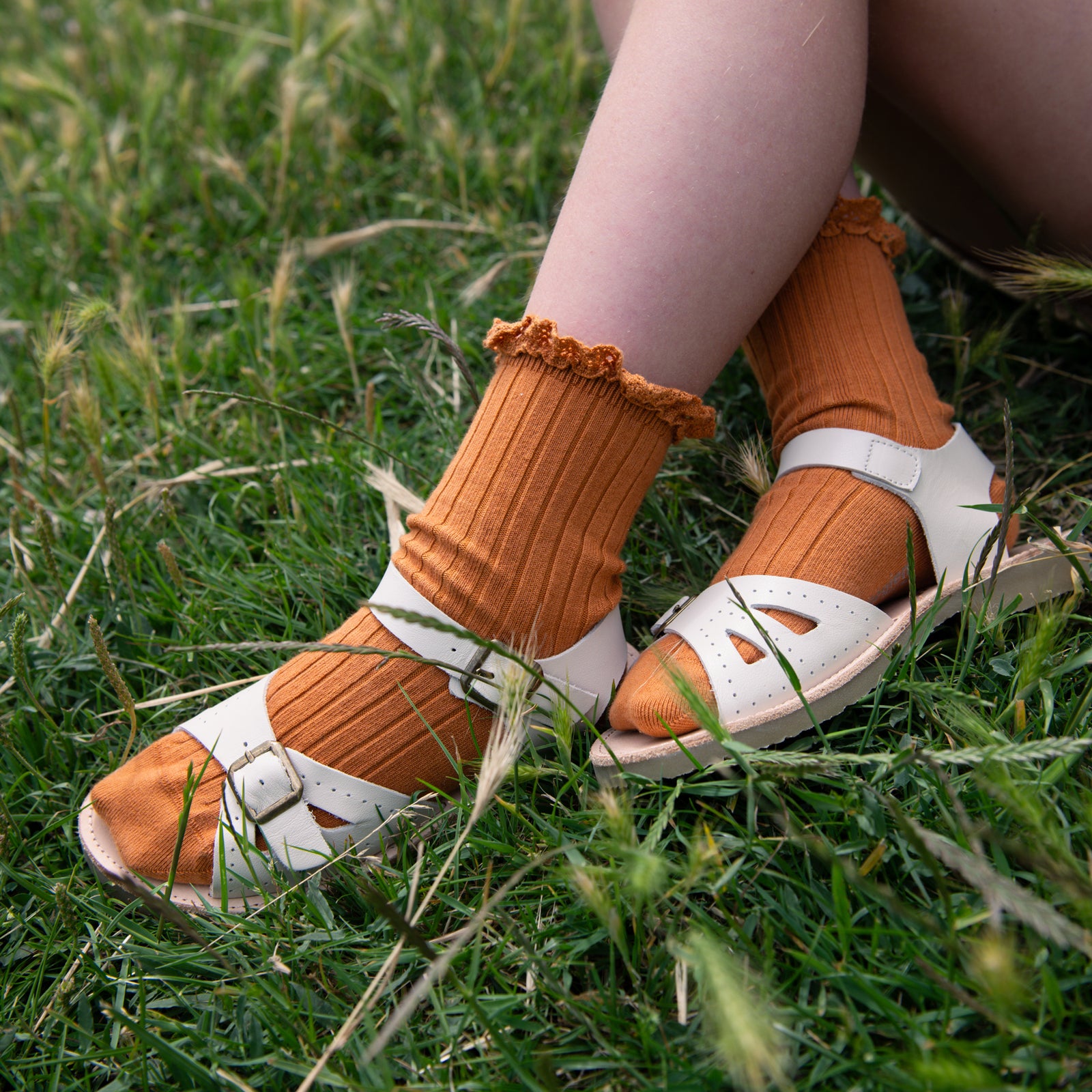 Sandale Pearl Kids en cuir vanille