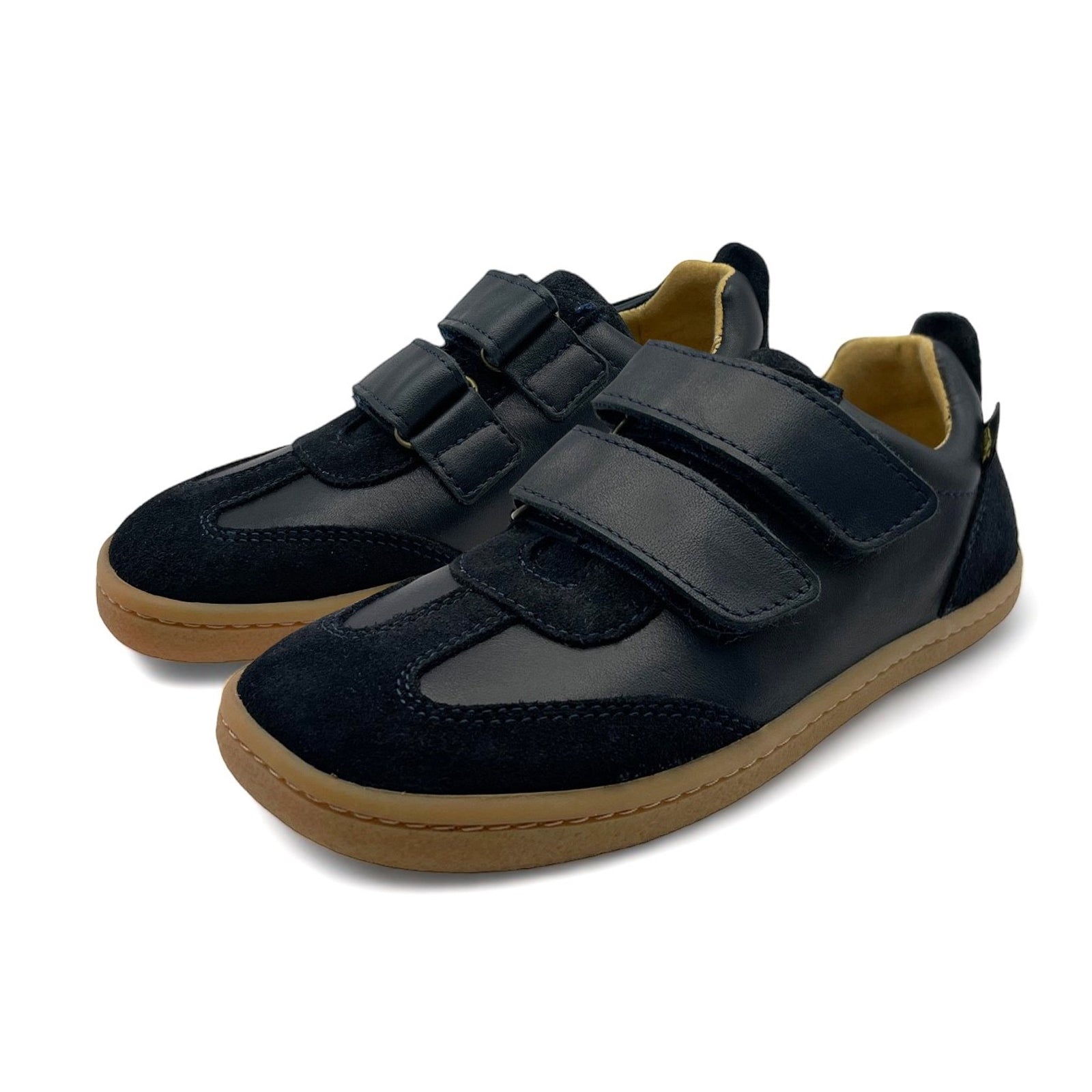 Baskets pieds nus Pele Kids en cuir bleu marine