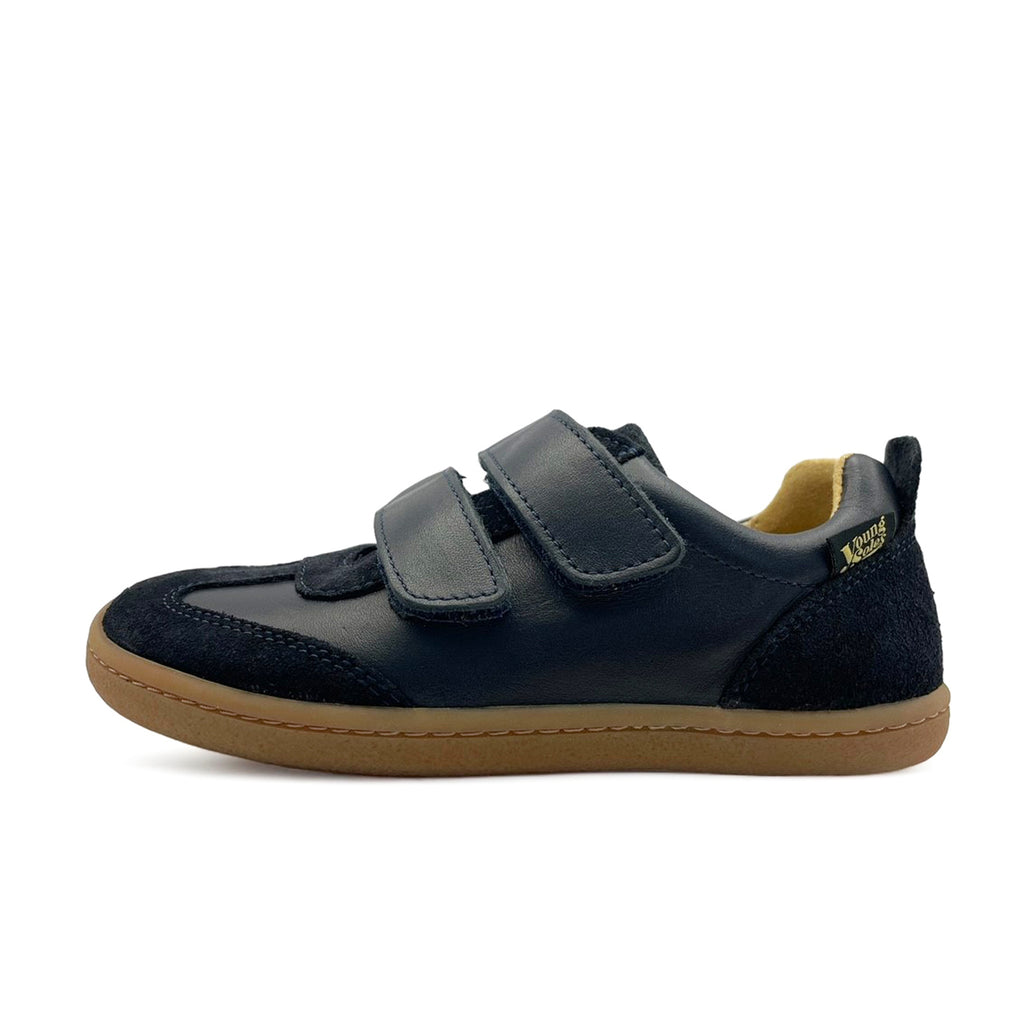 Pele Kids Barefoot Sneakers Navy Leather Young Soles London