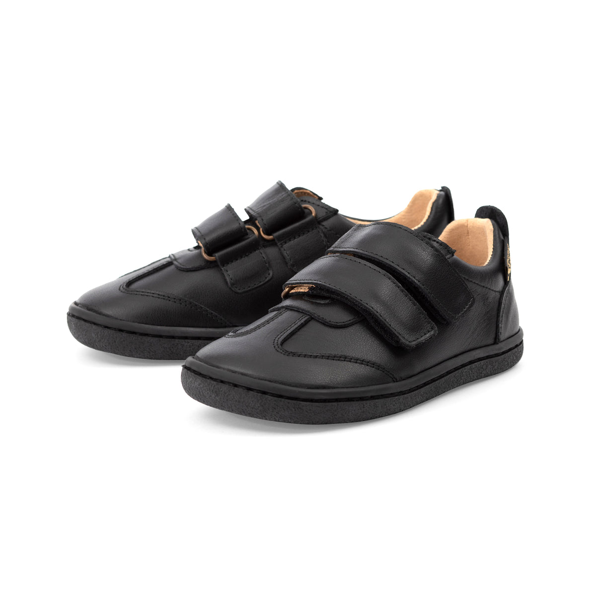 Pele Kids Barefoot Sneaker - Black Leather