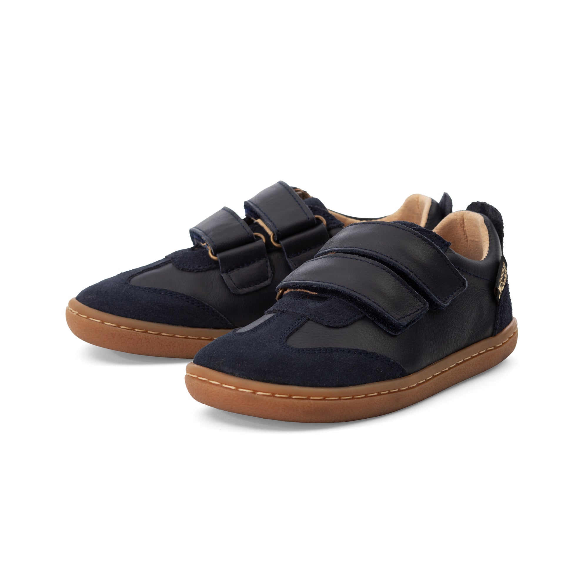 Baskets pieds nus Pele Kids en cuir bleu marine
