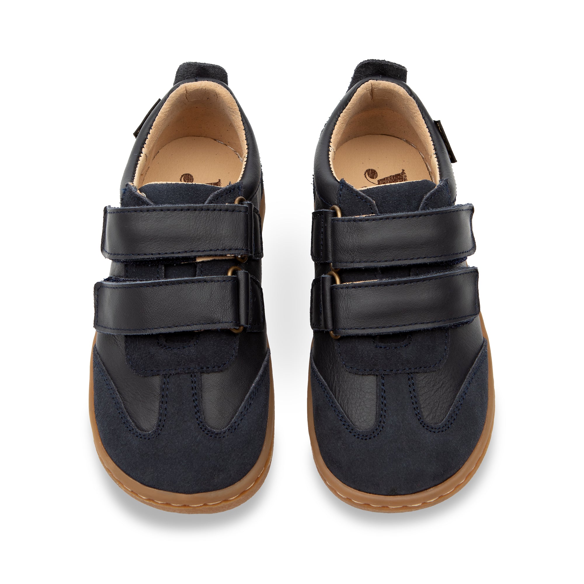 Baskets pieds nus Pele Kids en cuir bleu marine