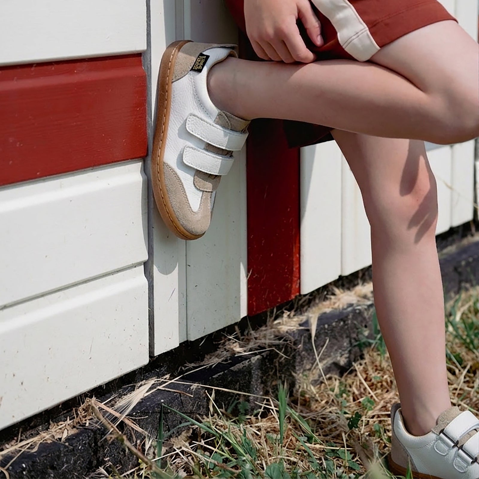Pele Kids Barefoot Sneaker - White Leather
