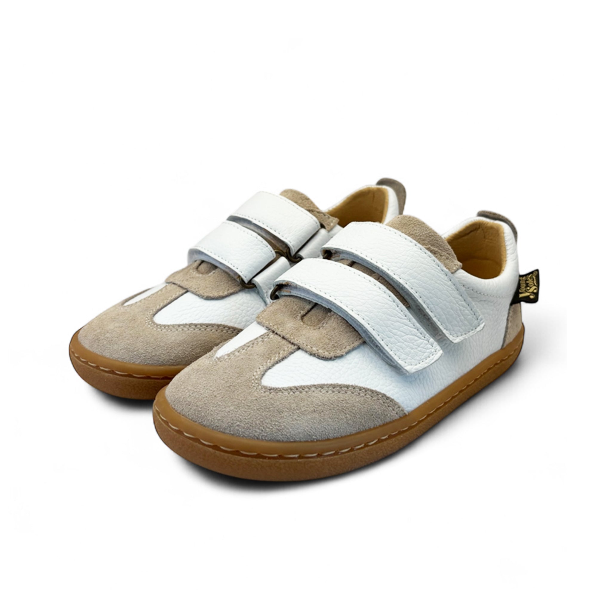 Pele Kinder Barfuß-Sneakers Haselnussbraunes Leder