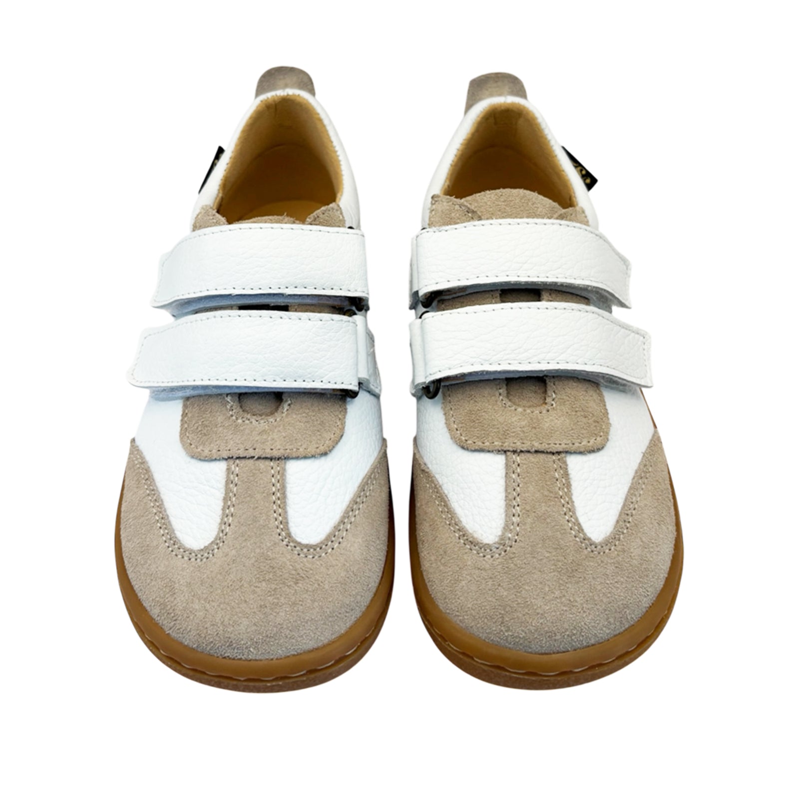 Pele Kinder Barfuß-Sneakers Haselnussbraunes Leder