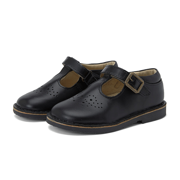 Chaussure Penny Vegan T-Bar pour enfant en cuir synthétique noir