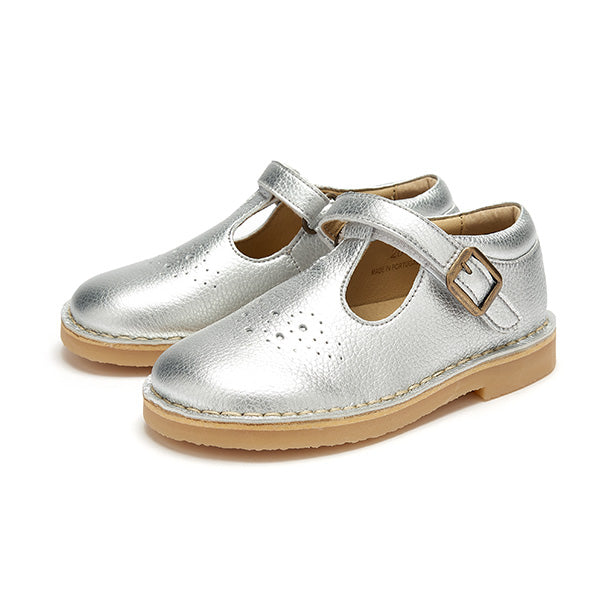 Chaussure Penny Vegan T-Bar en cuir synthétique argenté