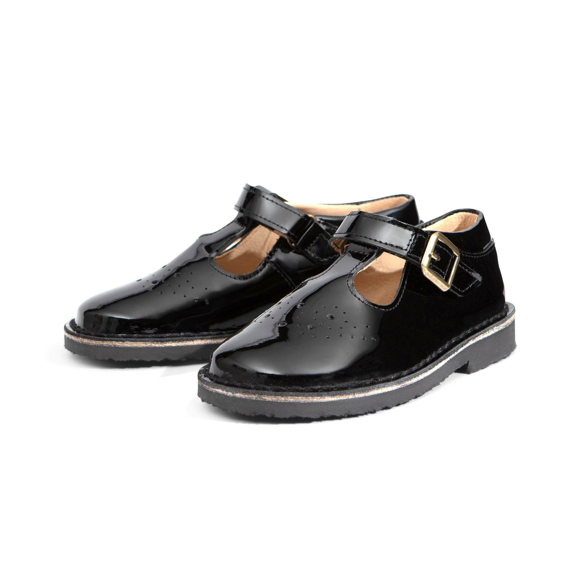 Chaussure Penny T-Bar pour enfant en cuir verni noir