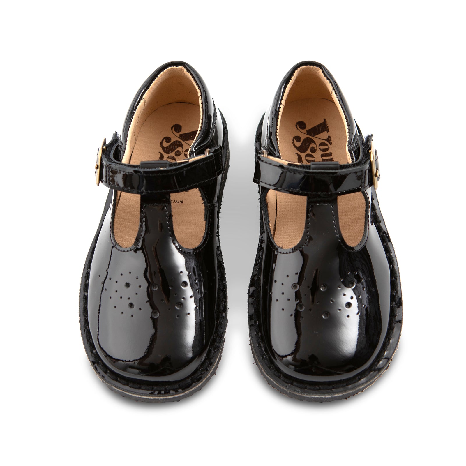 Chaussure Penny T-Bar pour enfant en cuir verni noir