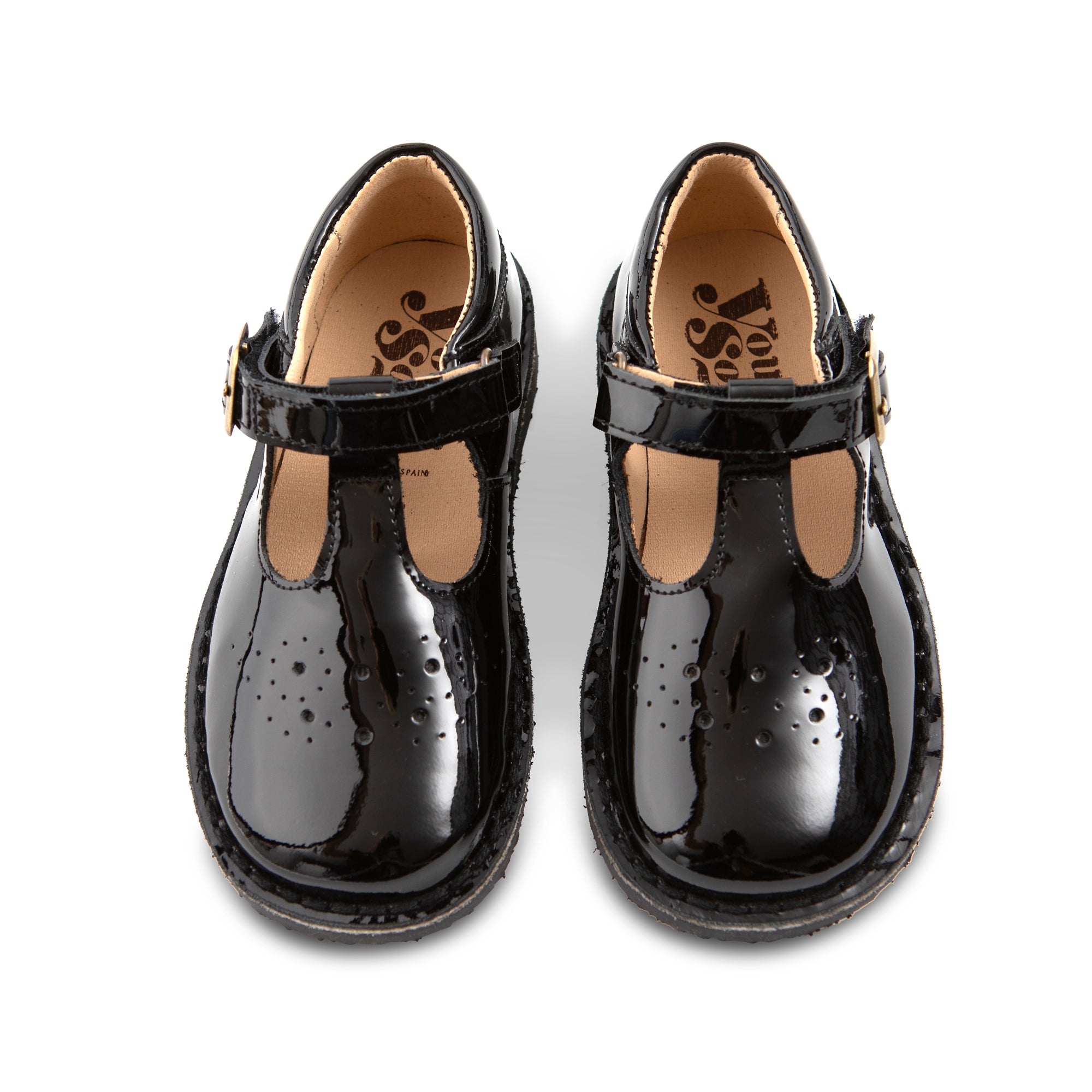 Chaussure Penny T-Bar pour enfant en cuir verni noir