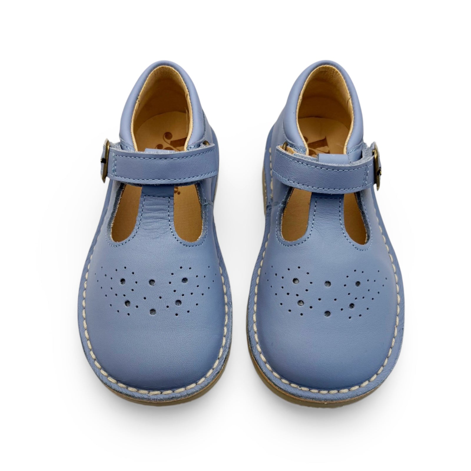 Penny T-Bar Kids Shoe Cornflower Blue Leather