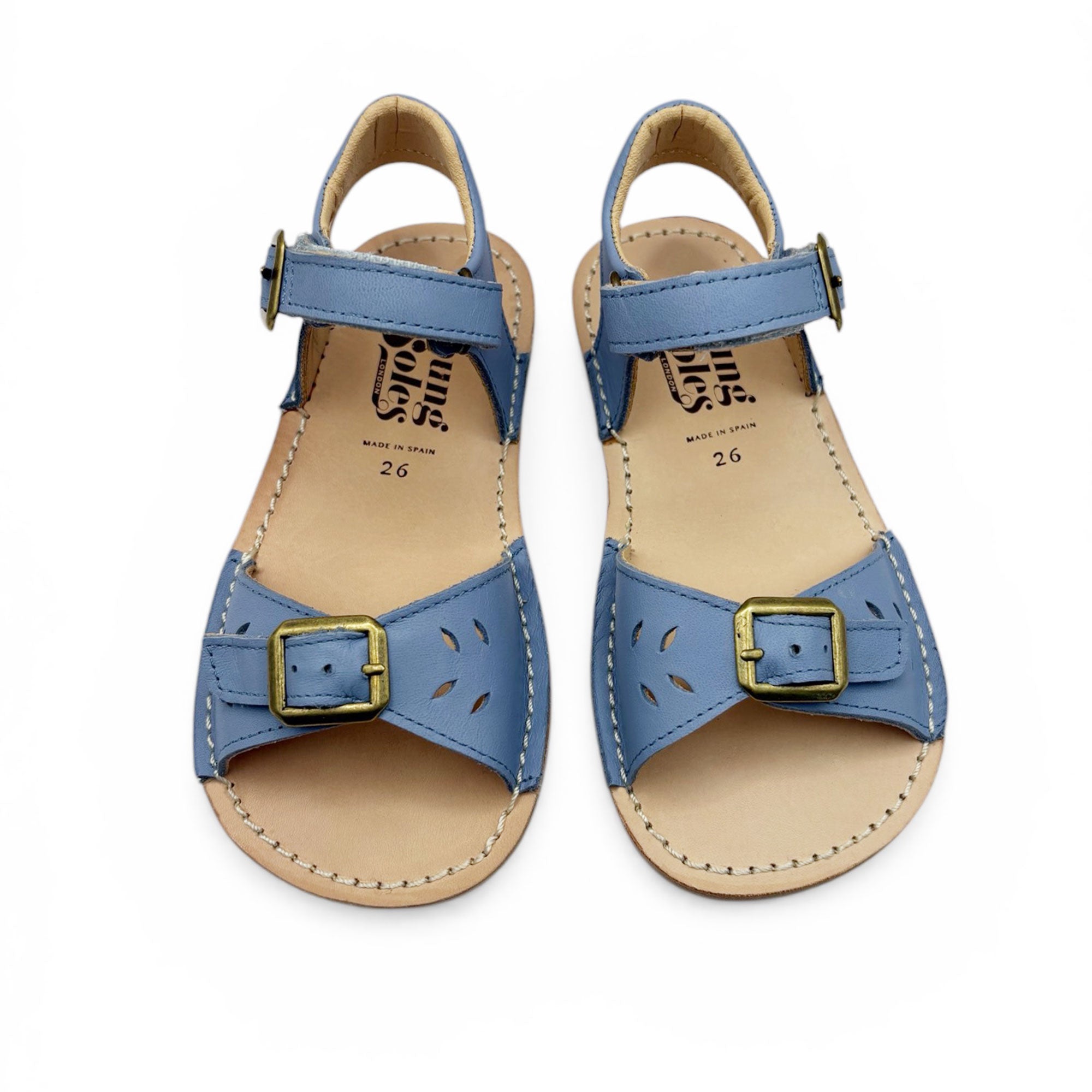 Sandale Flo Tassel pour enfant en cuir bruni beige