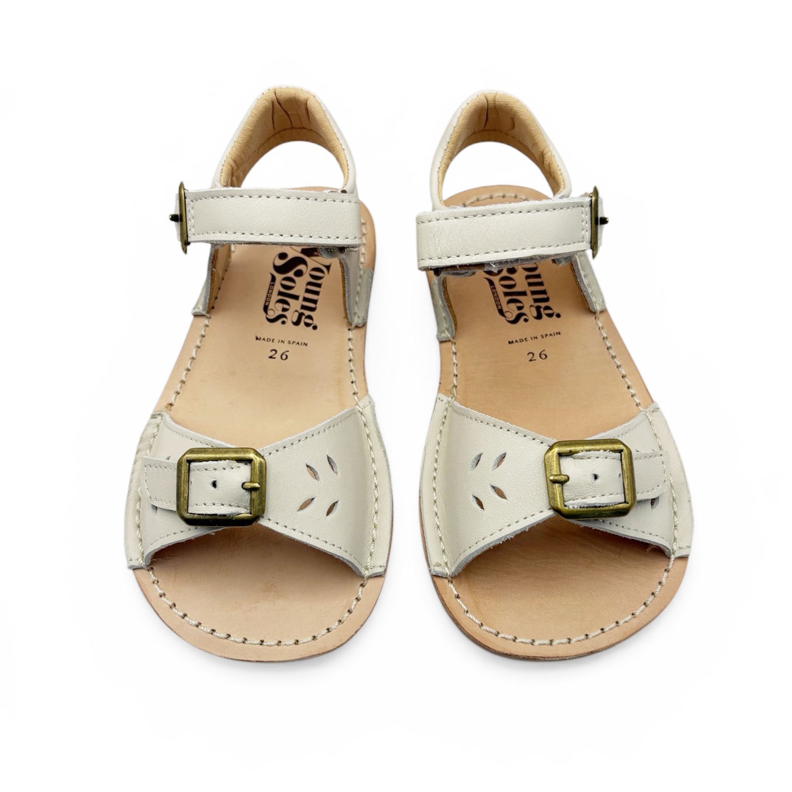 Sandale Flo Tassel pour enfant en cuir bruni beige