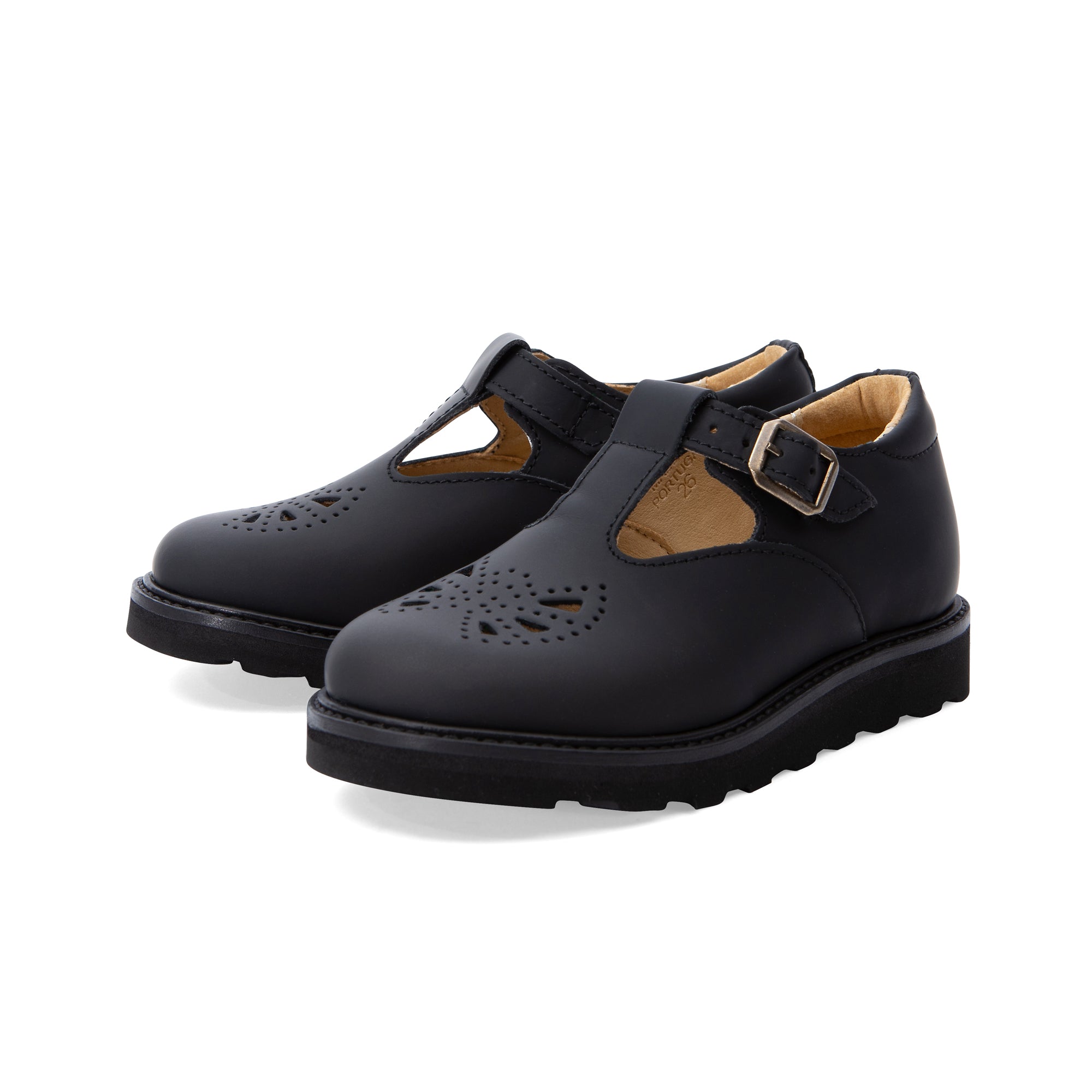 Rosie T-Bar Kinderschuh Schwarz (BTS) Leder