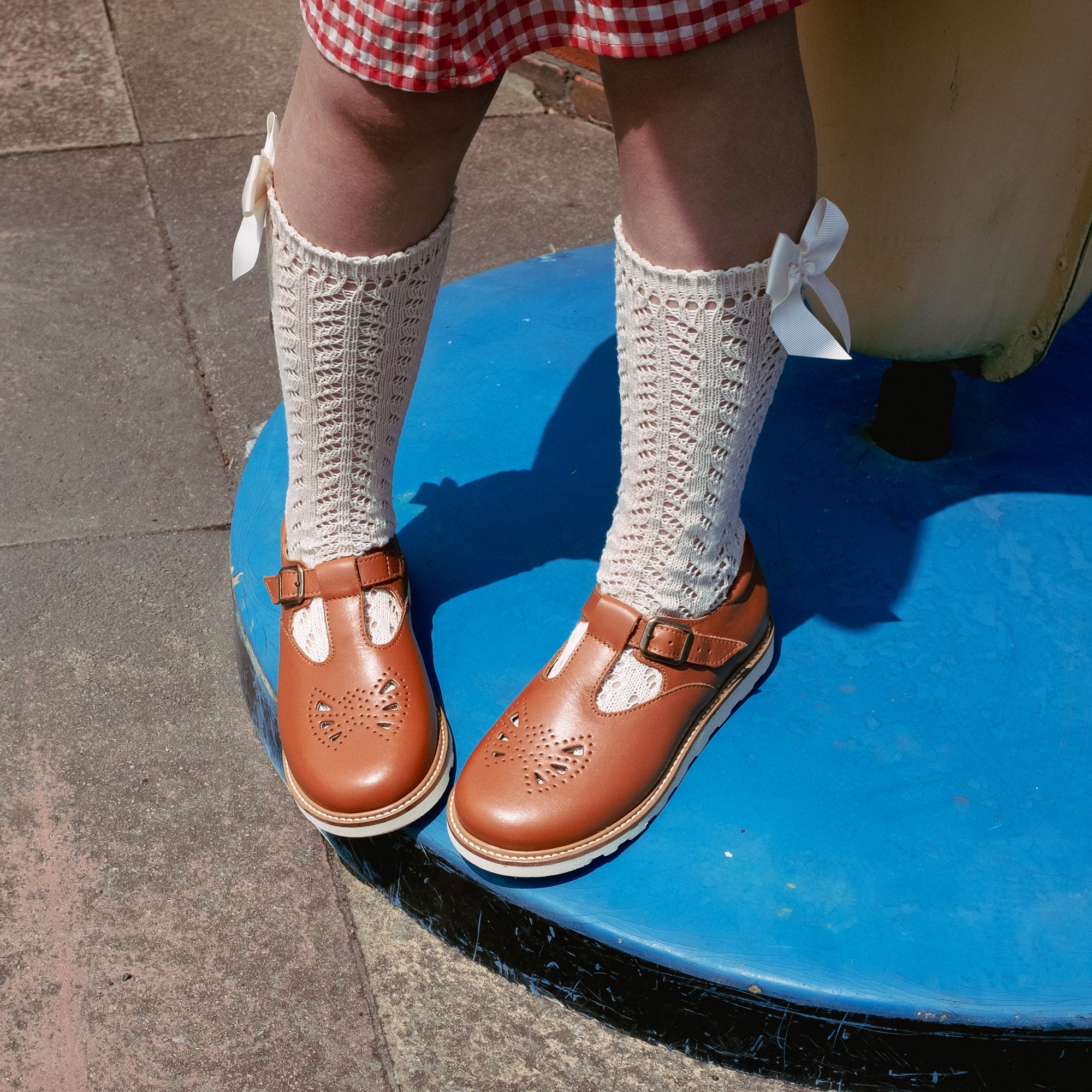 Rosie T-Bar Kids Shoe Chestnut Brown Leather