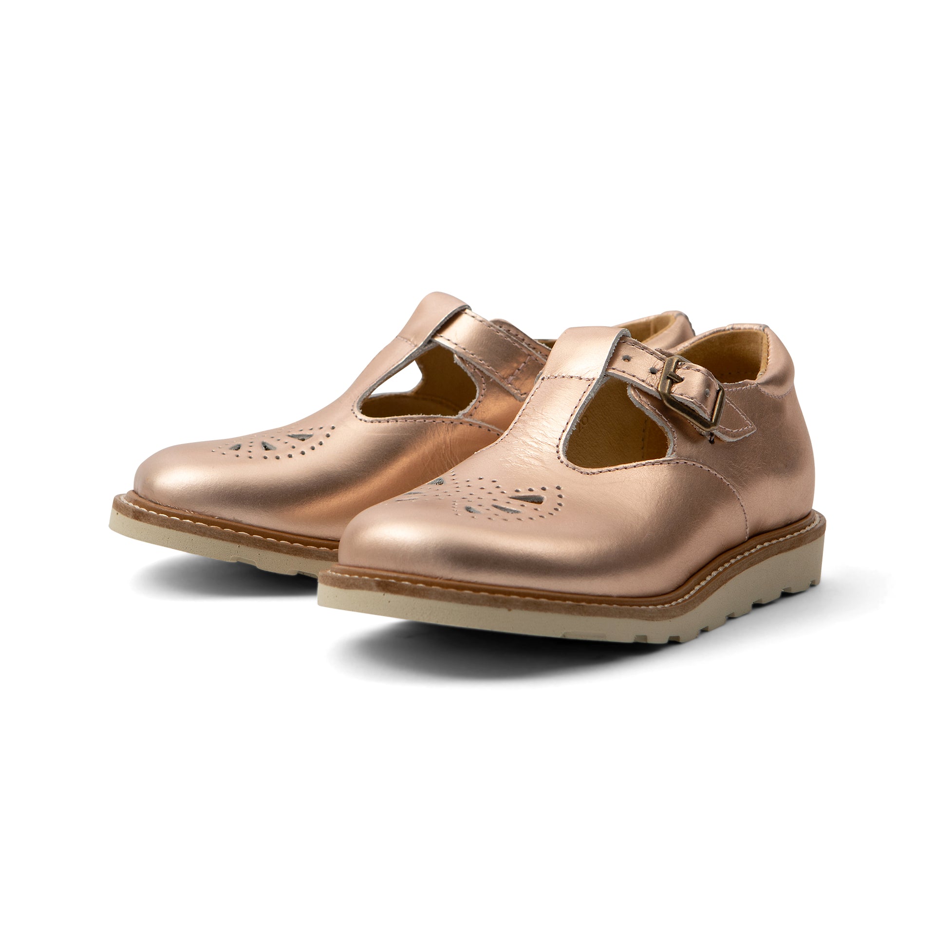 Rosie T-Bar Kids Shoe Rose Gold Leather – Young Soles London