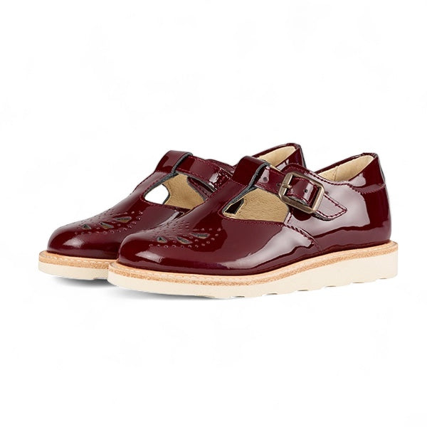 Rosie T-Bar Kids Shoe Cherry Patent Leather
