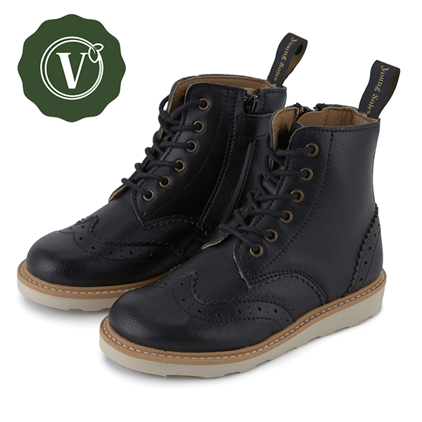 Sidney Vegan Brogue Boot Synthetic Leather