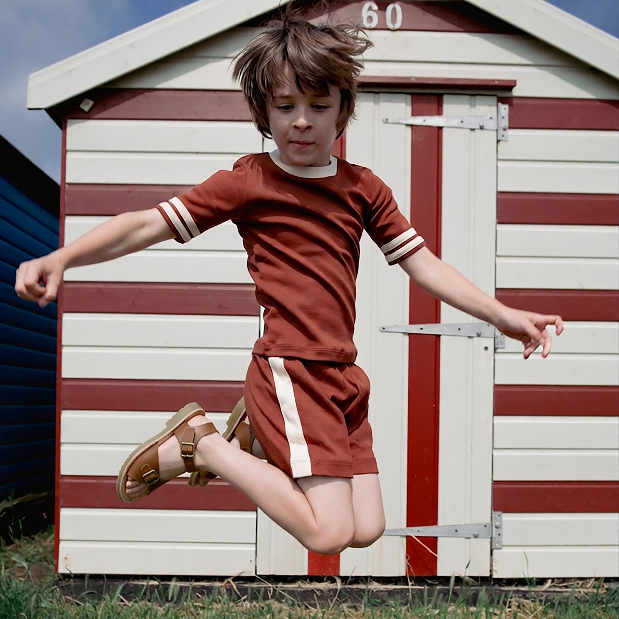 Sandale Sonny Kids en cuir marron châtain
