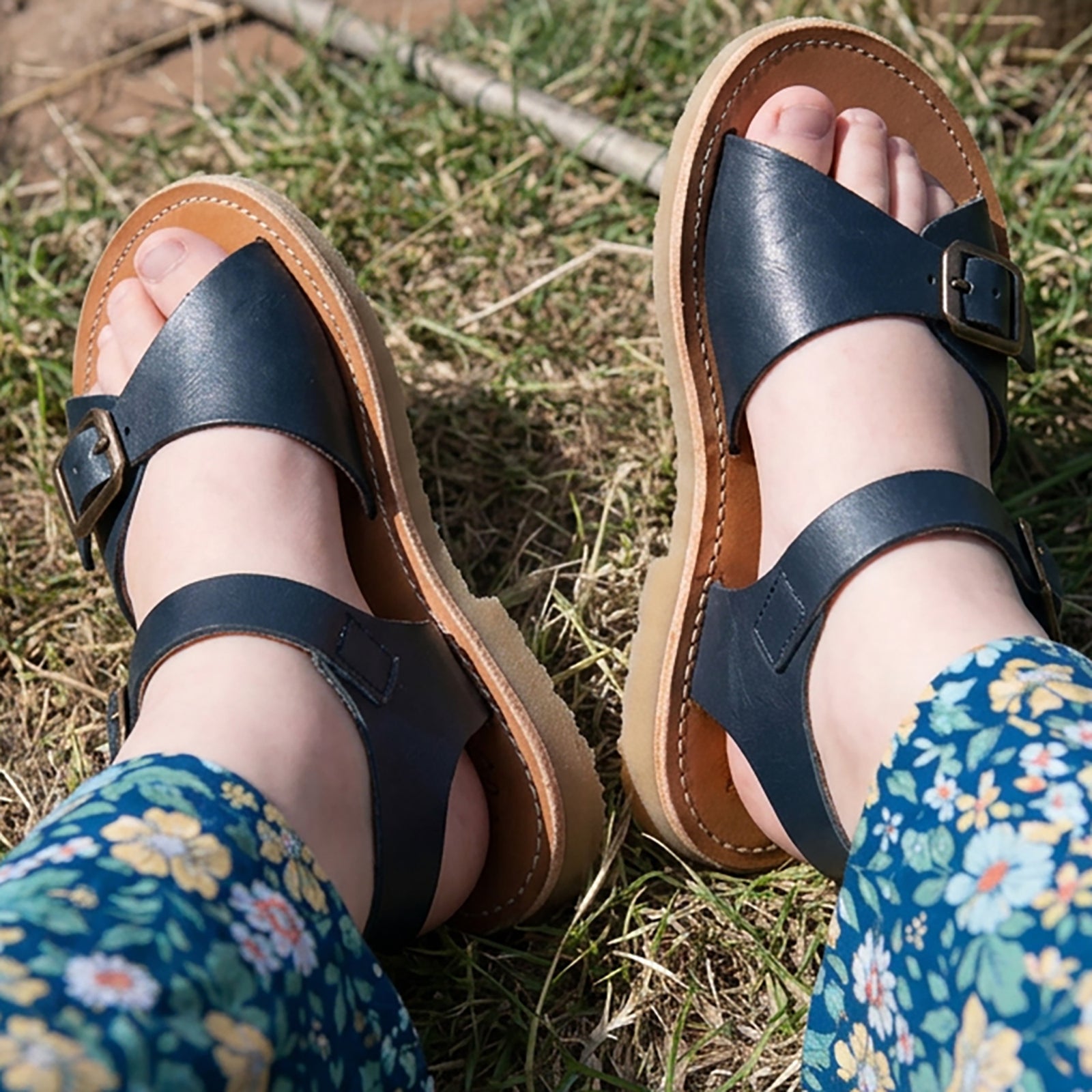 Sandale Sonny Kids en cuir bleu marine