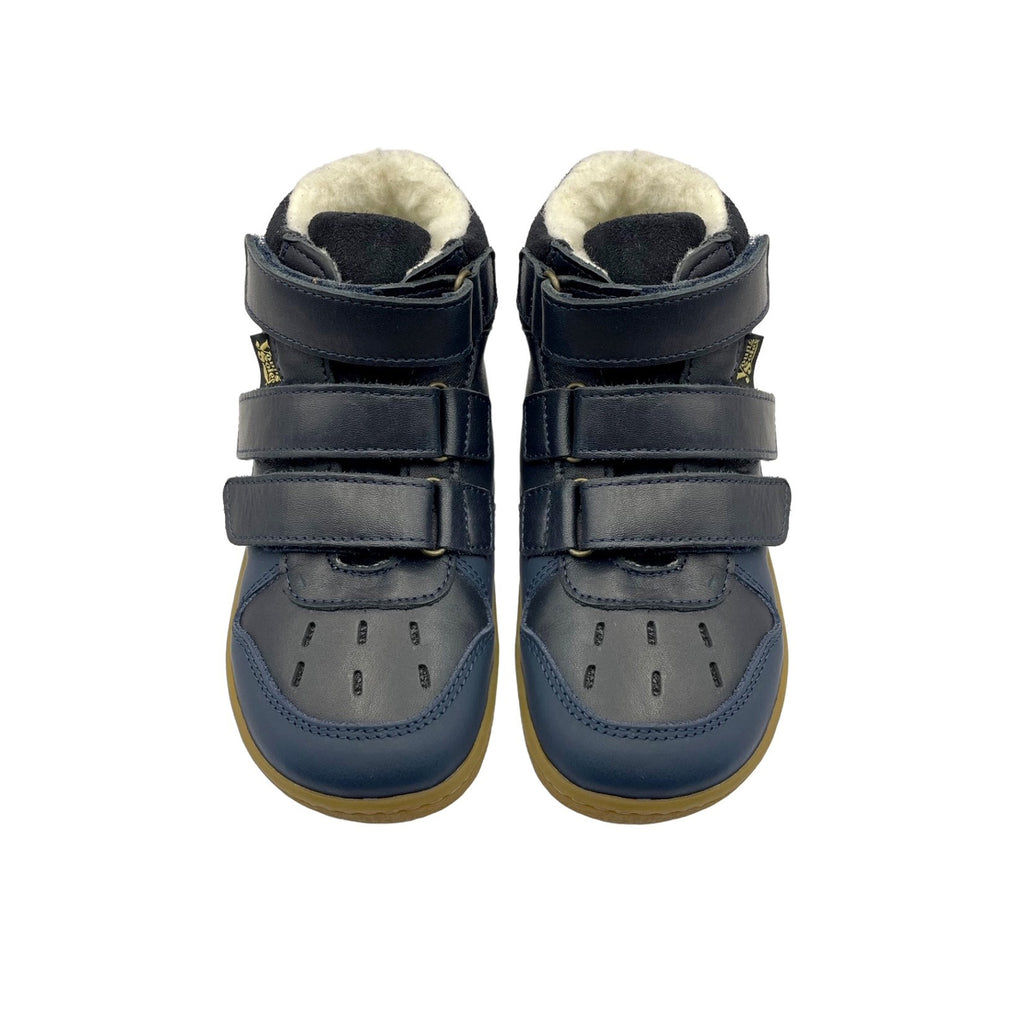 Wilf Kids Barefoot Wool-Lined Boot Navy Leather