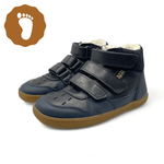 Wilf Kids Barefoot Wool-Lined Boot Navy Leather