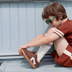 Brooking Kids Classic Court Sneaker - Bark Textile and Suede
