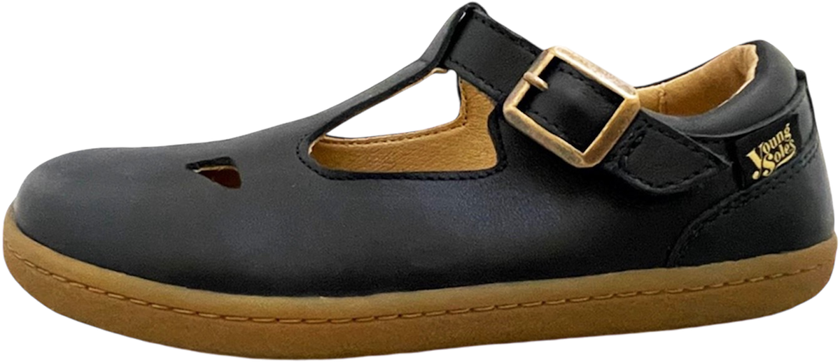 Darcey T-Bar Kids Barefoot Shoe Navy Leather – Young Soles London