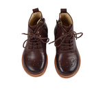 Buster Brogue Kids Boot Dark Brown Burnished Leather