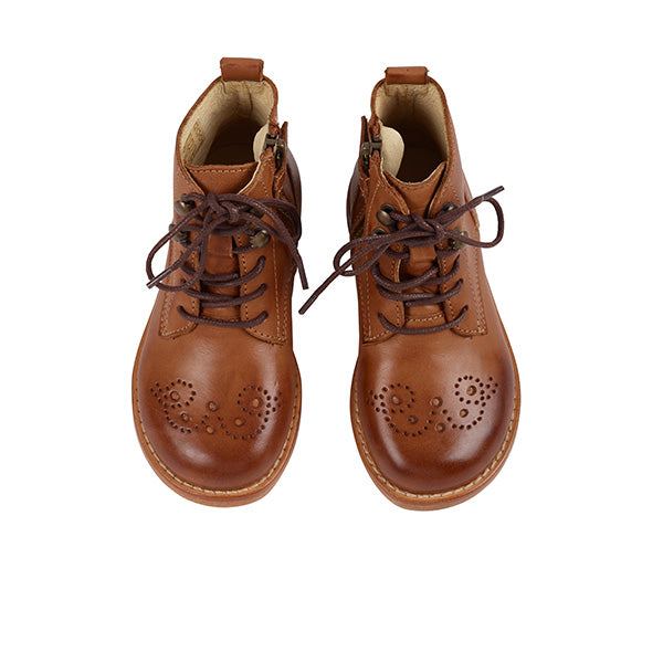 Buster Brogue Kids Boot Tan Burnished Leather