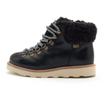 Eddie Wool Ankle-High Hiking Kids Boot Black Leather