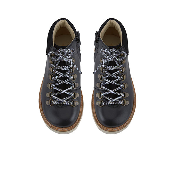 Eddie Ankle-High Hiking Kids Boot Black Leather