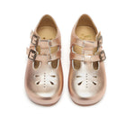 Lucy Velcro T-Bar Kids Shoe Rose Gold Leather