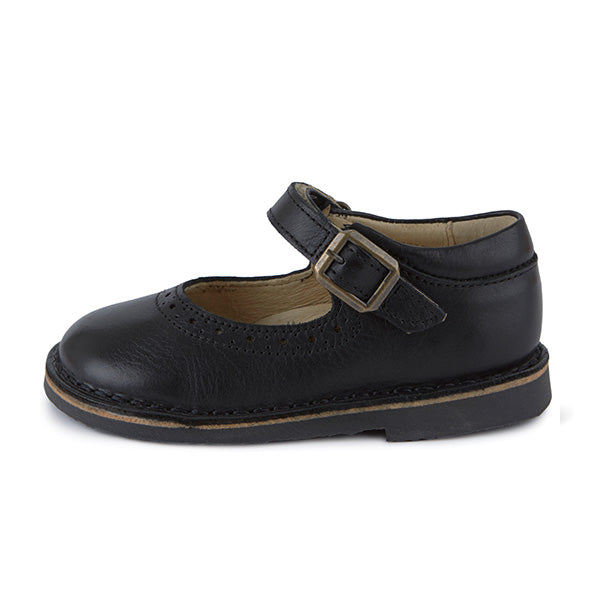 Martha Velcro Mary Jane Kids Shoe Black Leather