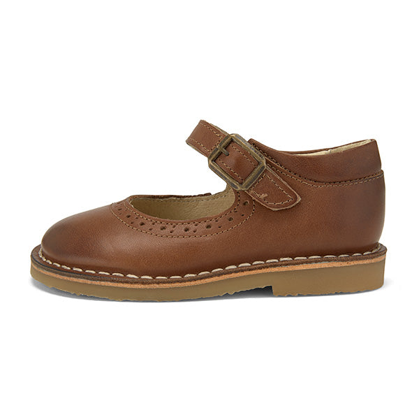 Martha Mary Jane Kids Shoe Tan Burnished Leather