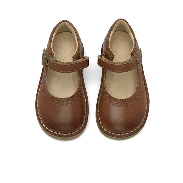 Martha Mary Jane Kids Shoe Tan Burnished Leather