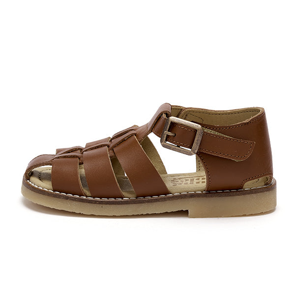 Noah Kids Fisherman Sandal Chestnut Brown Leather