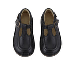 Parker Velcro T-Bar Kids Shoe Black Leather