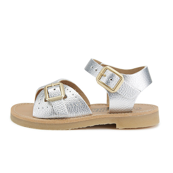 Pearl Vegan Kids Sandal Silver Synthetic Leather