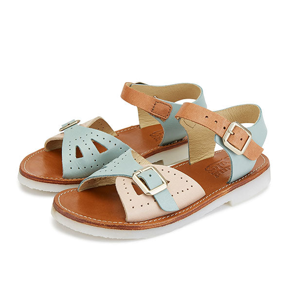 Pearl Ankle Strap Sandal – Block Pale Leather