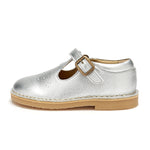 Penny Vegan T-Bar Shoe Silver Synthetic Leather