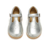 Penny Vegan T-Bar Shoe Silver Synthetic Leather