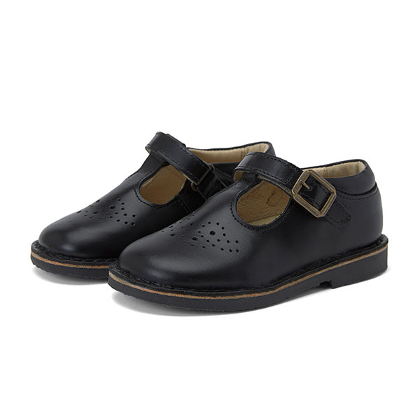 Penny T-Bar Kids Shoe Black Leather