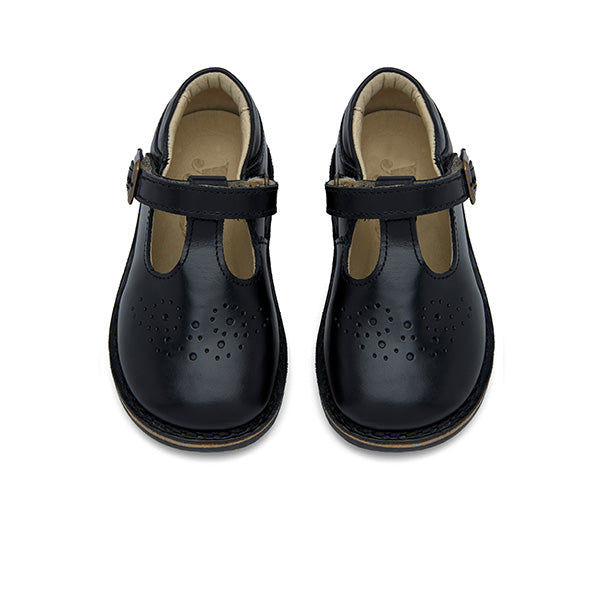 Penny T-Bar Kids Shoe Black Leather