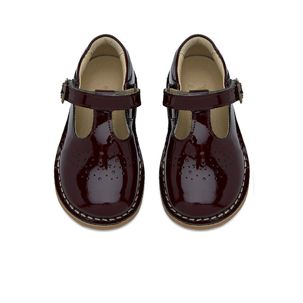 Penny T-Bar Kids Shoe Cherry Patent Leather