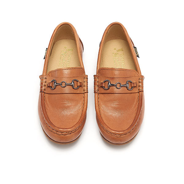 Ricki Kids Snaffle Loafer Tan Burnished Leather