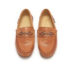 Ricki Kids Snaffle Loafer Tan Burnished Leather