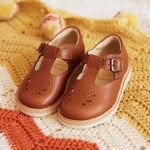 Rosie T-Bar Kids Shoe Chestnut Brown Leather