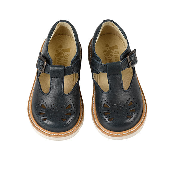 Rosie T-Bar Kids Shoe Navy Leather